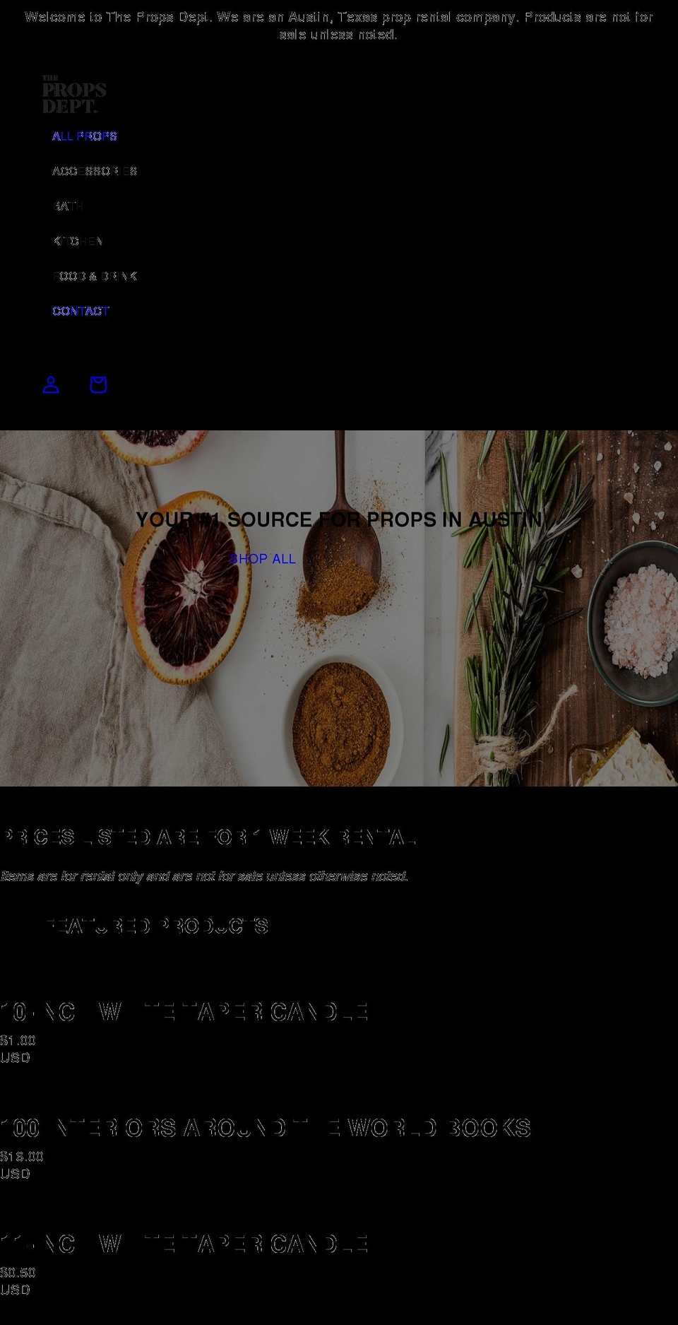 props-dept.com shopify website screenshot