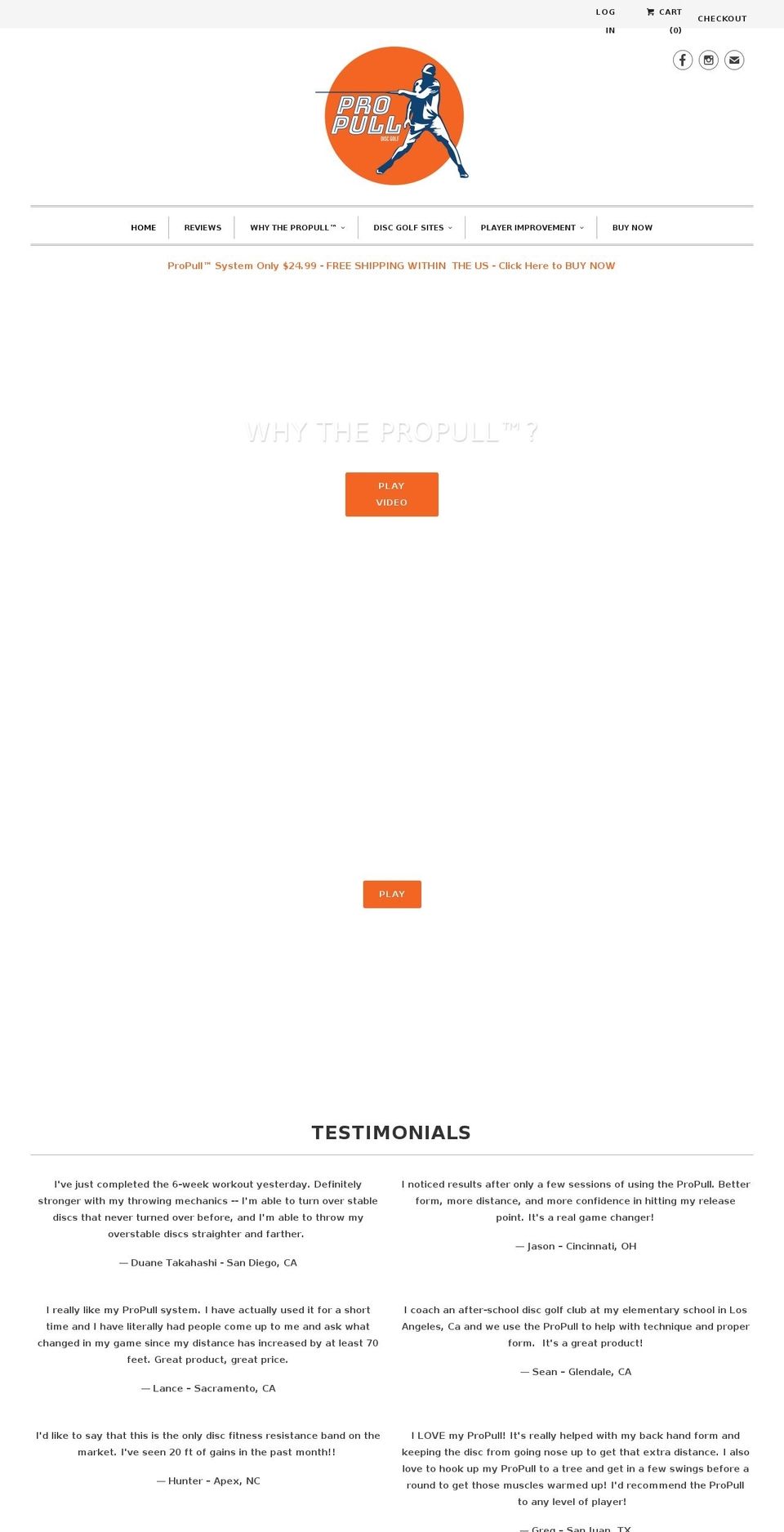 propulldiscgolf.com shopify website screenshot