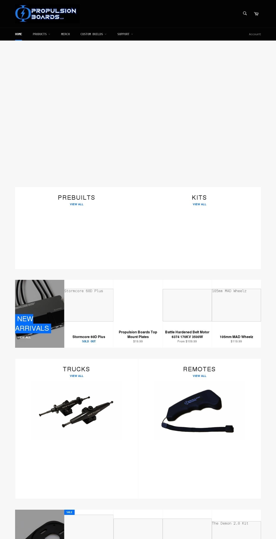propulsionboards.com shopify website screenshot