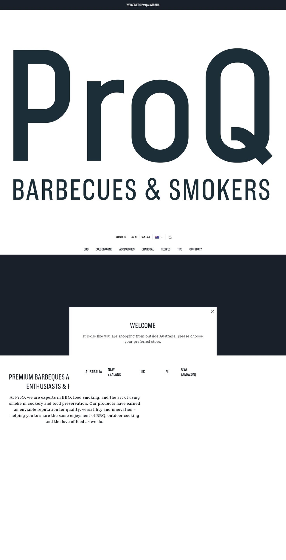 proqbbqsmokers.com.au shopify website screenshot