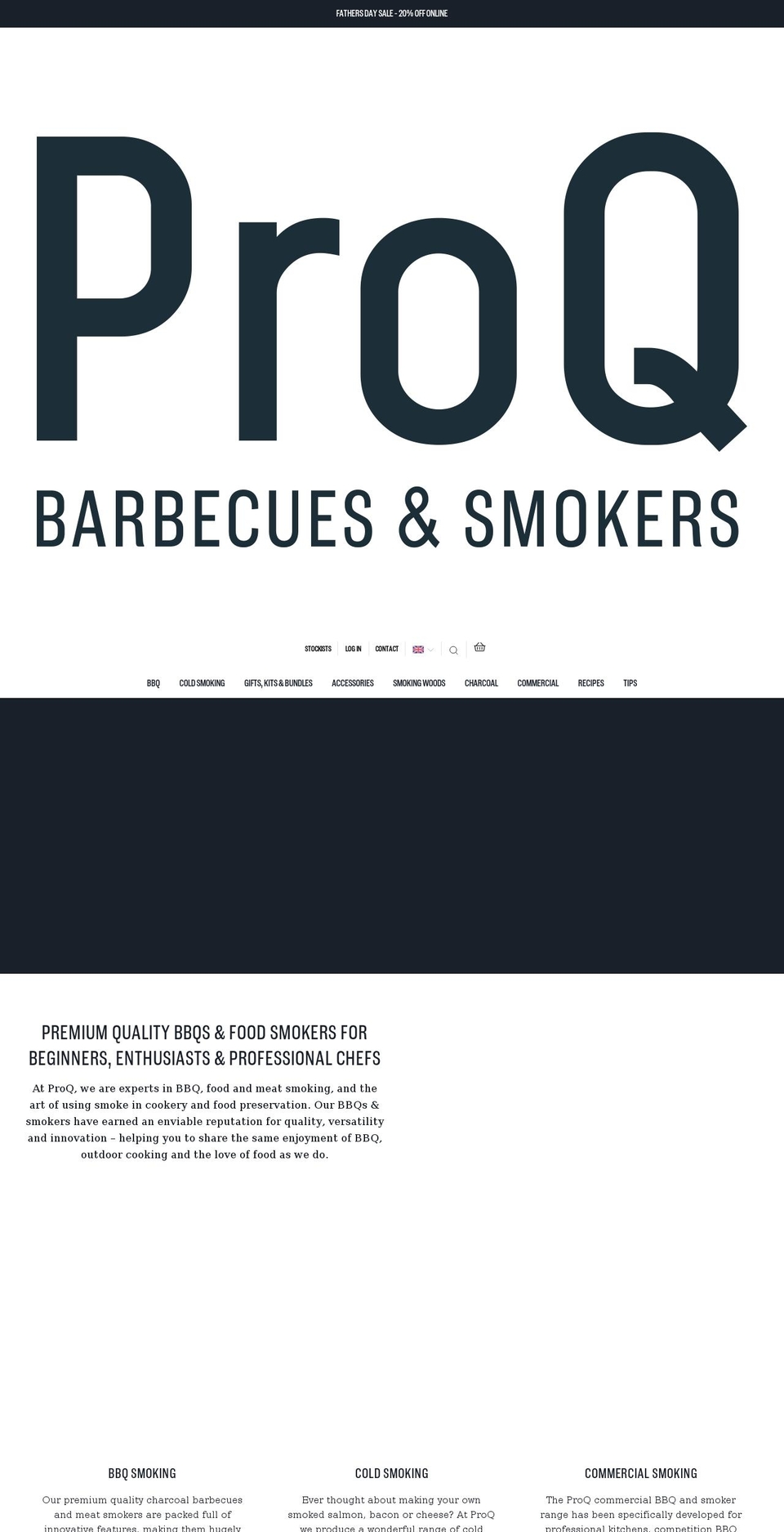 proqsmokers.co.uk shopify website screenshot