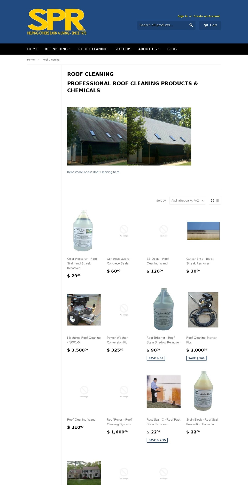 proroofcleaningproducts.com shopify website screenshot