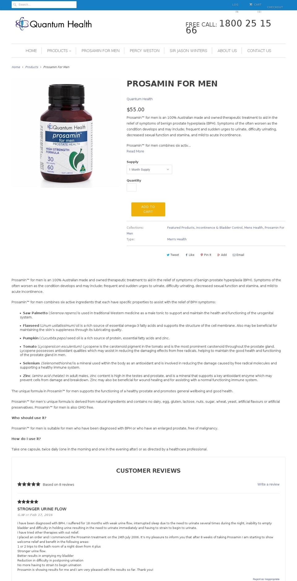 prosamin.com shopify website screenshot