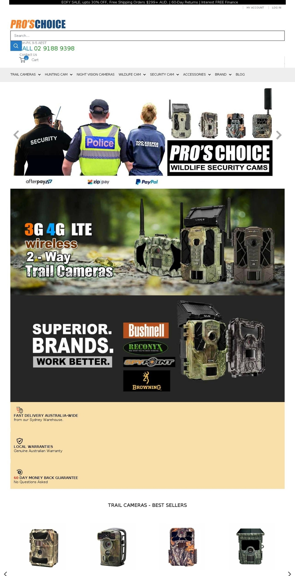 proschoice.com.au shopify website screenshot