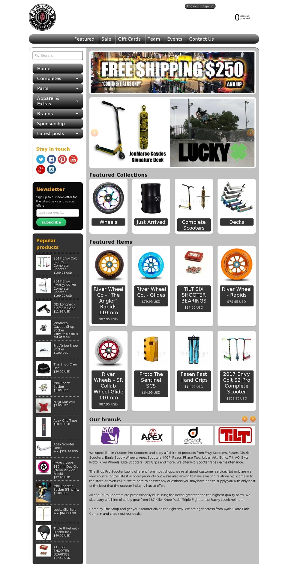 proscooterlab.com shopify website screenshot
