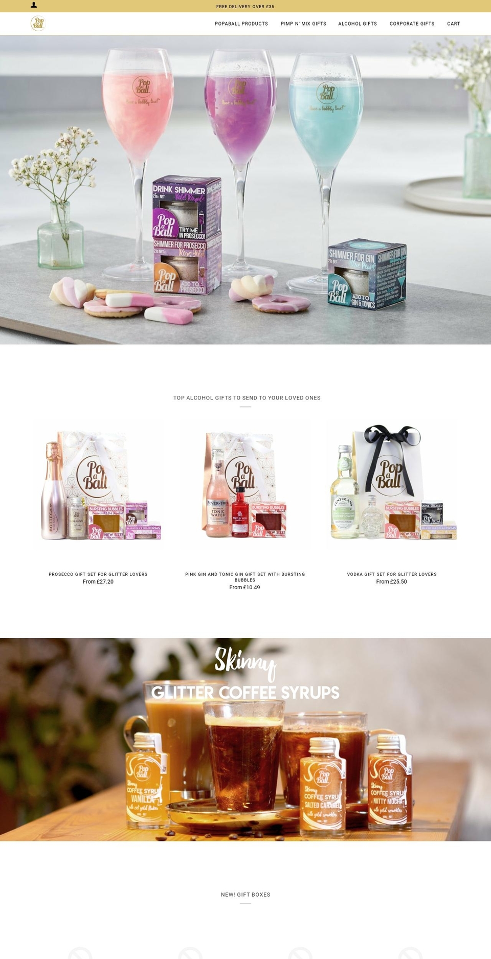 proseccoshimmer.com — Shopify storefront screenshot