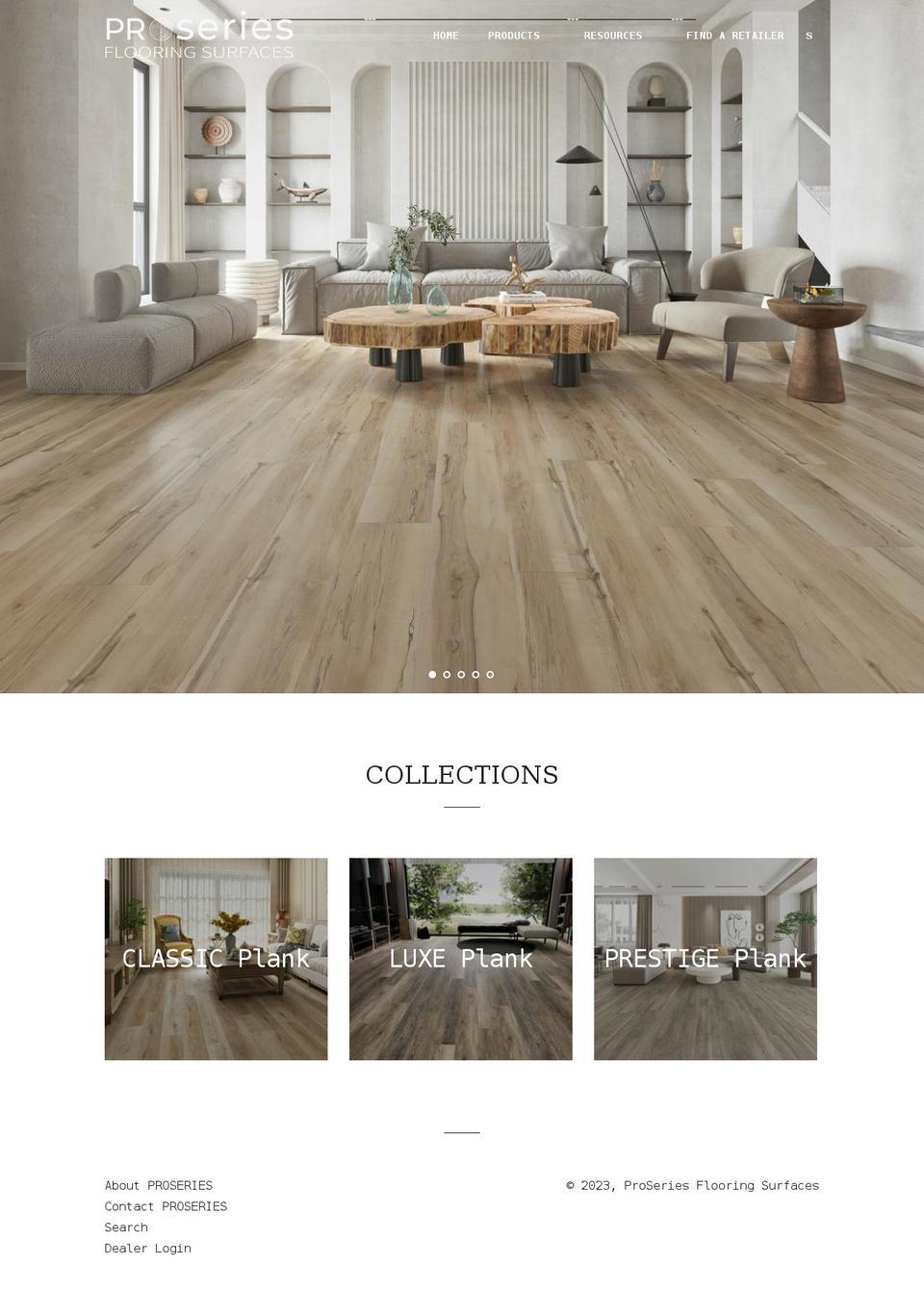 proseriesflooring.com shopify website screenshot