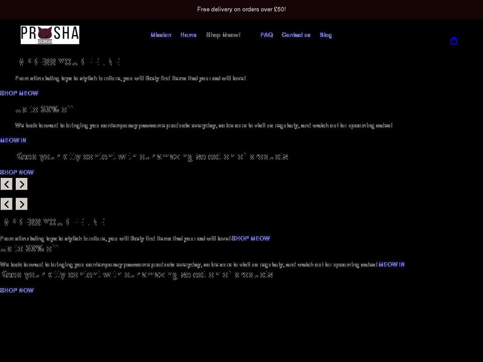 proshaforcats.com shopify website screenshot