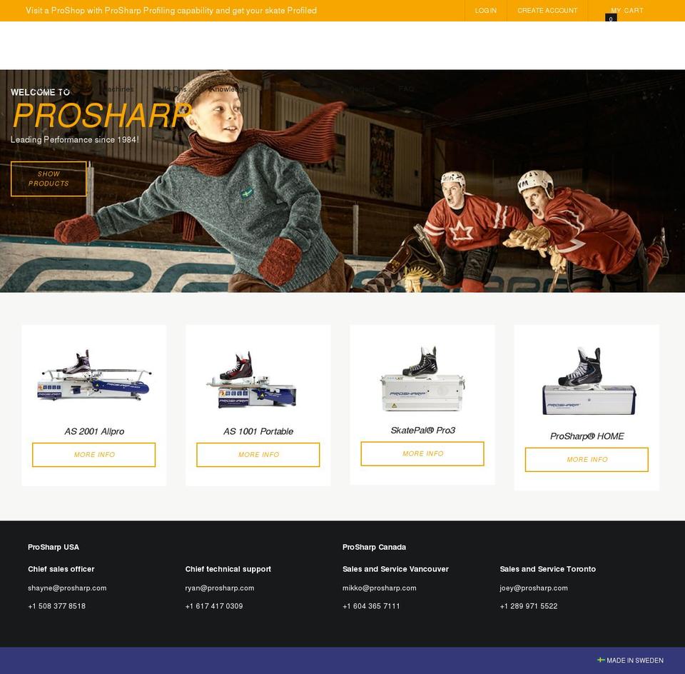 prosharp.ca shopify website screenshot