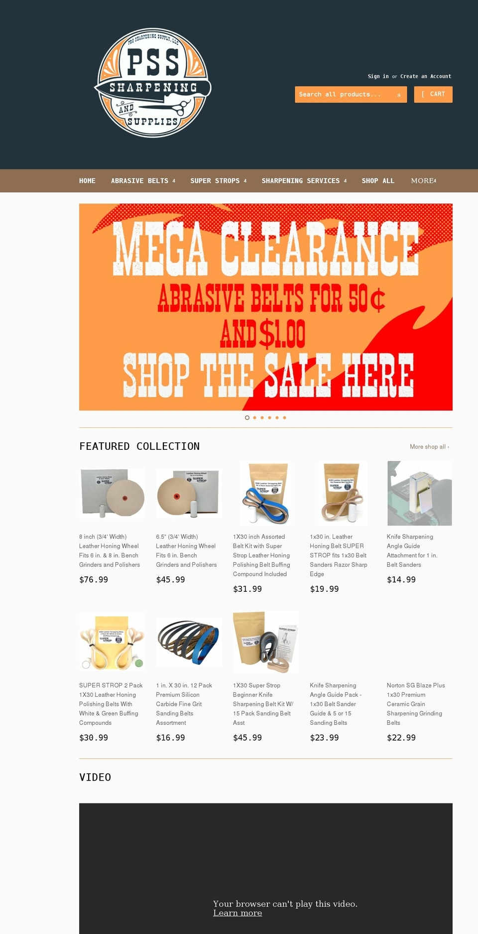prosharpeningsupply.com shopify website screenshot
