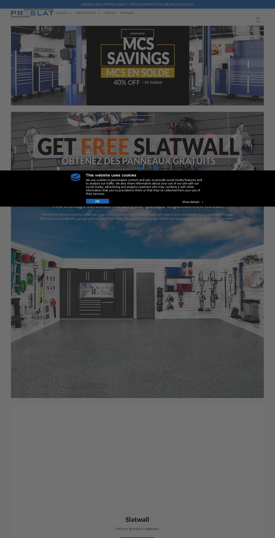 proslat.ca shopify website screenshot