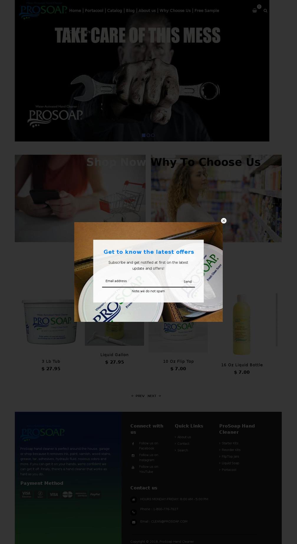 home-v1 Shopify theme site example prosoap.com