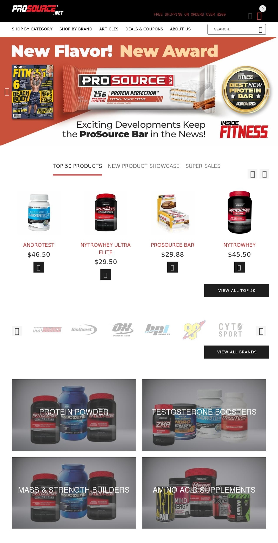 prosourcefit.net shopify website screenshot
