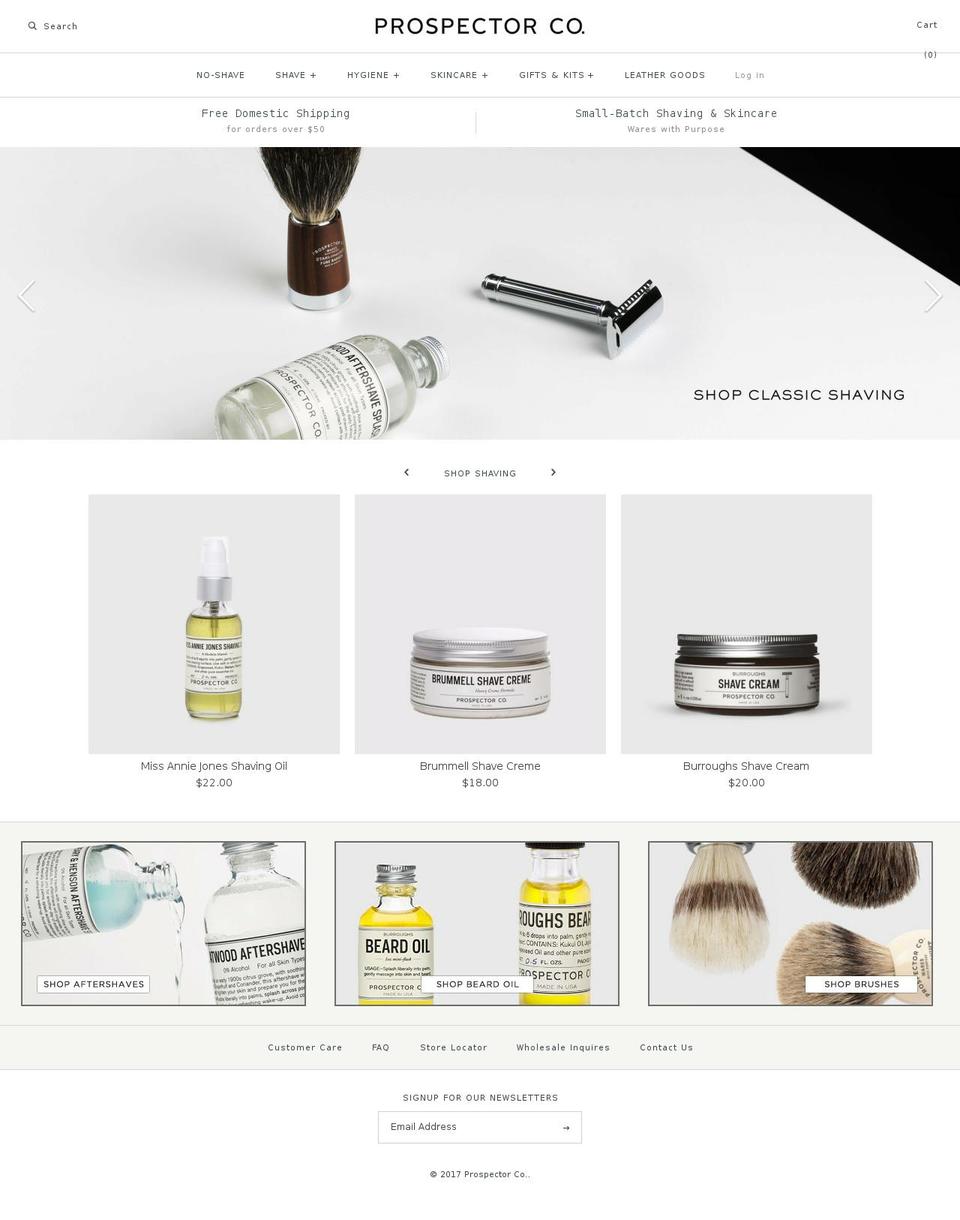 prospectorco.com shopify website screenshot