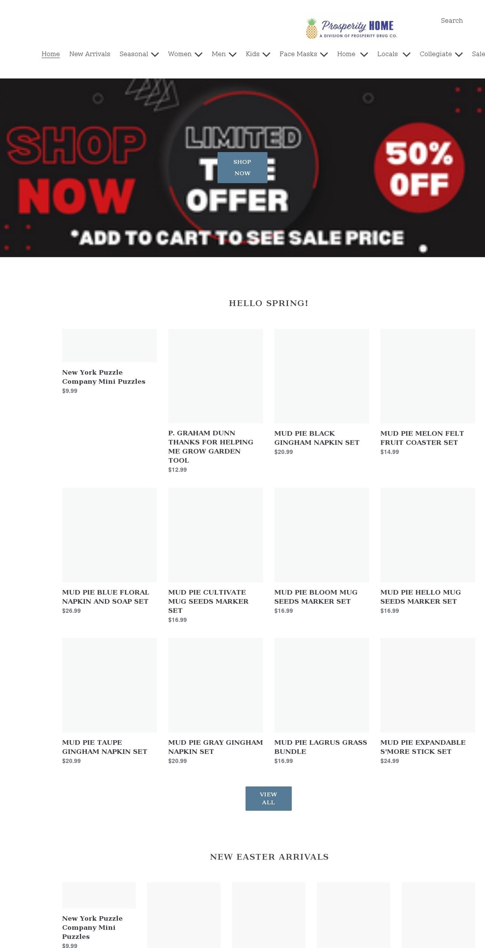 prosperityhomesc.com shopify website screenshot