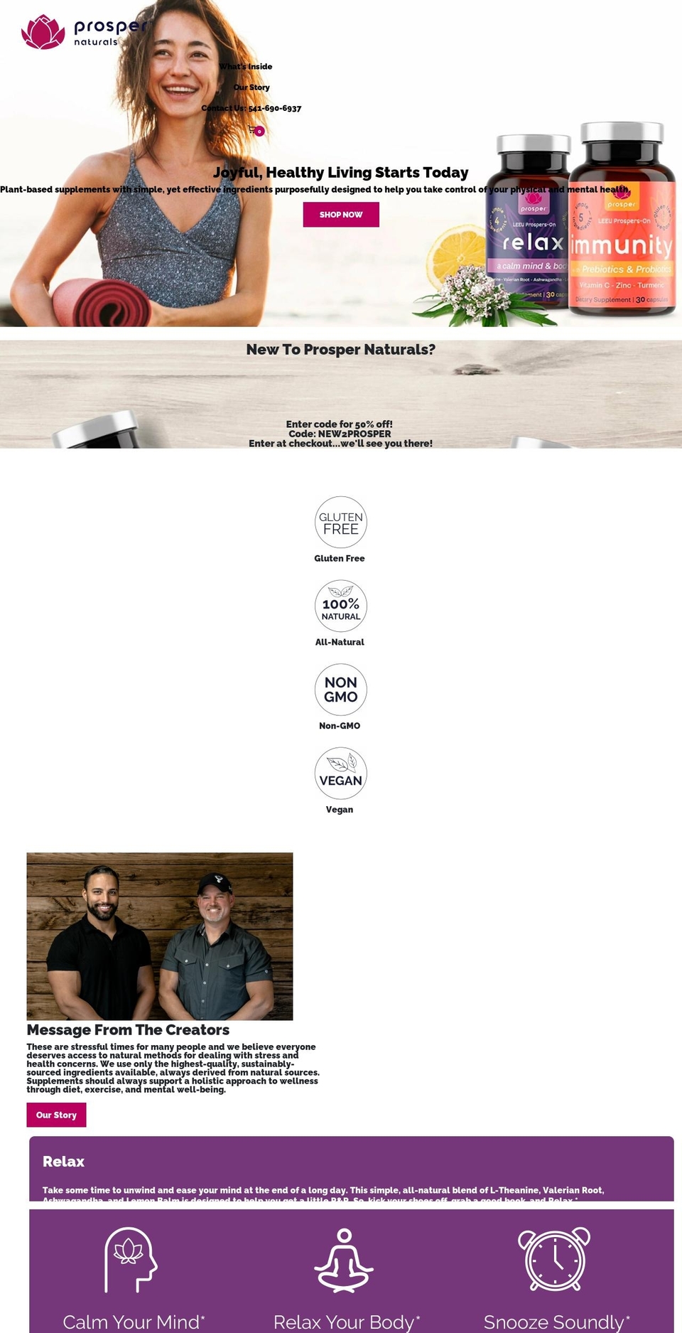 prospernaturals.com shopify website screenshot