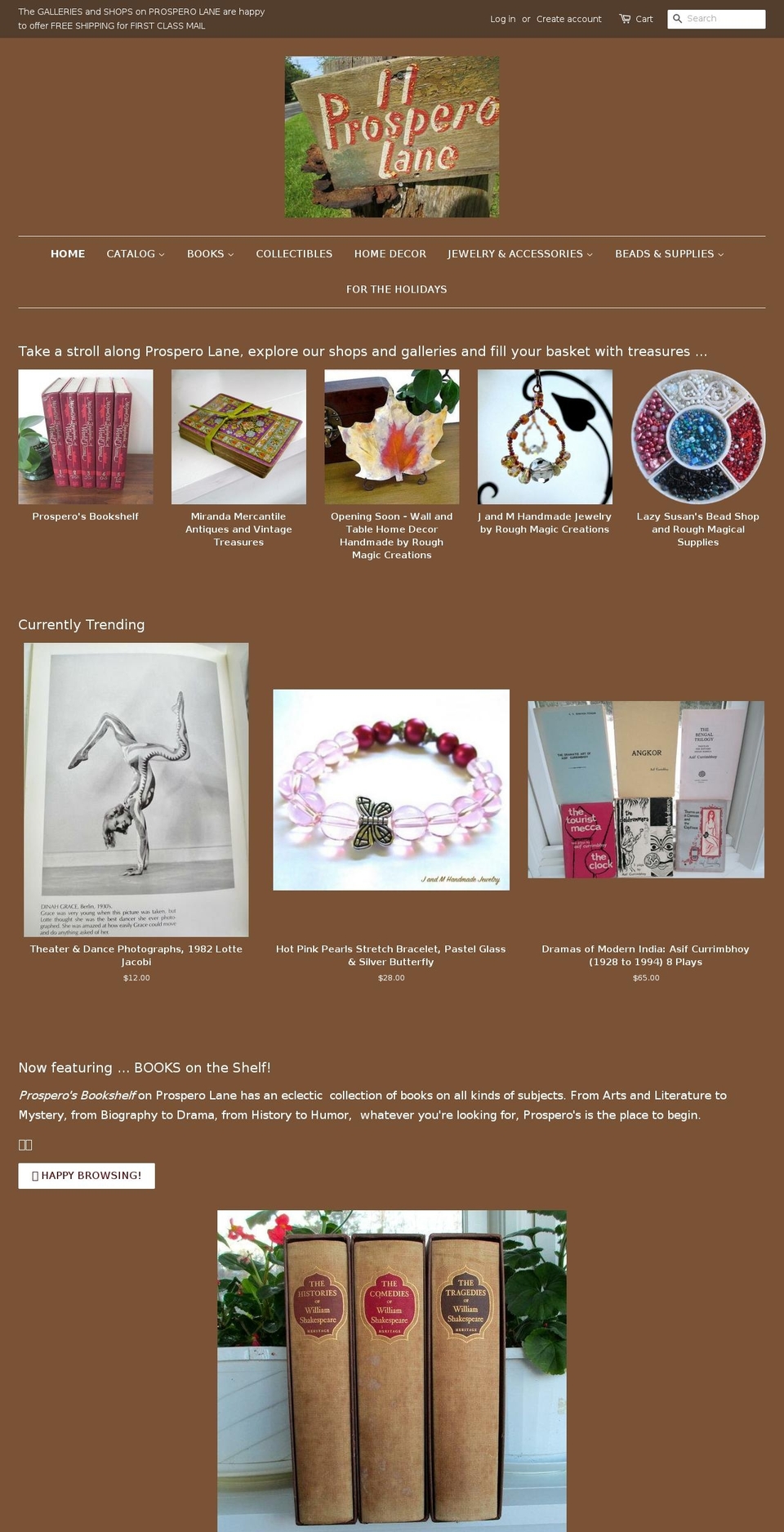 prosperolane.com — Shopify storefront screenshot