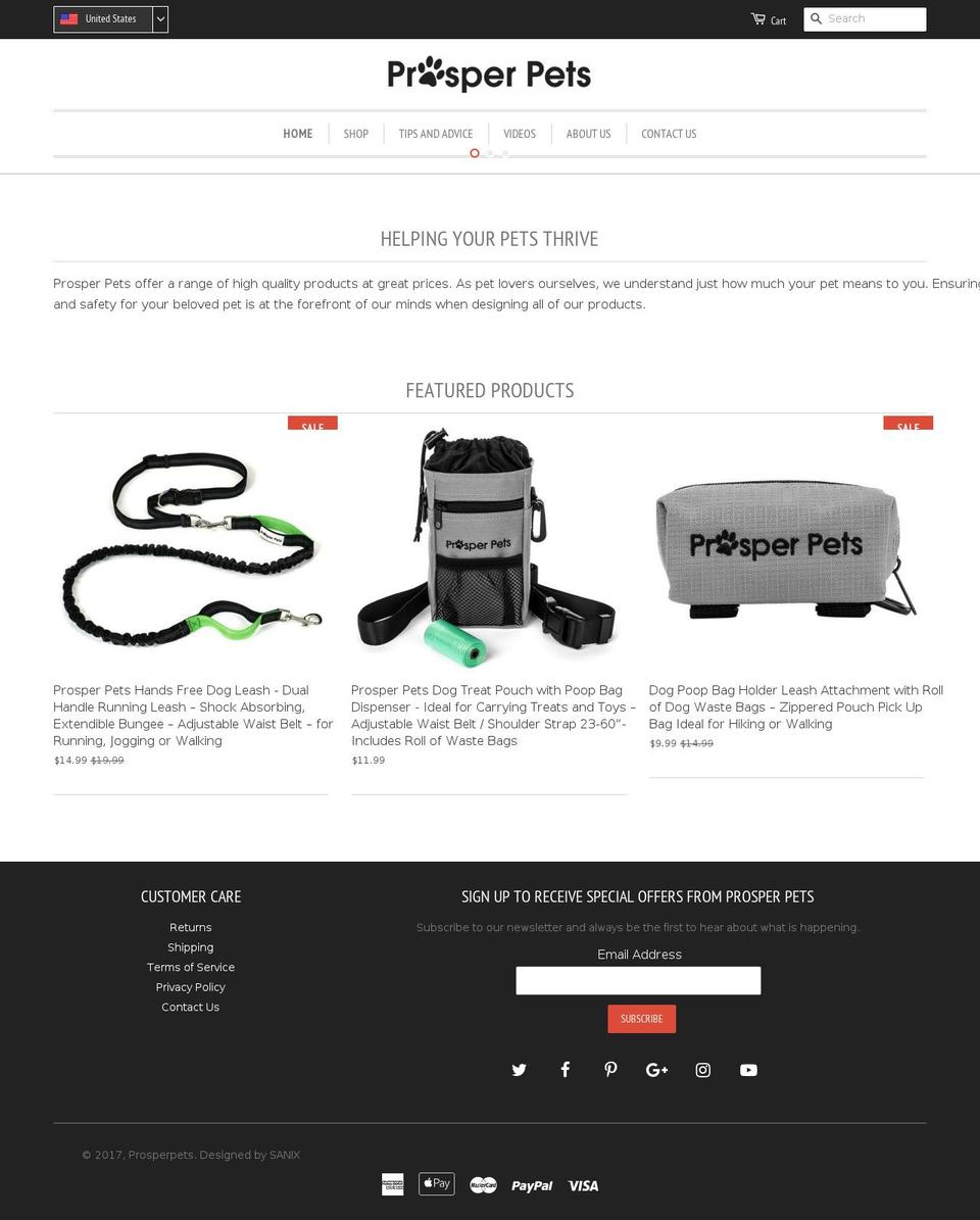prosperpets.com shopify website screenshot