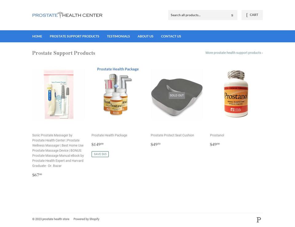 prostate-health-store.myshopify.com shopify website screenshot