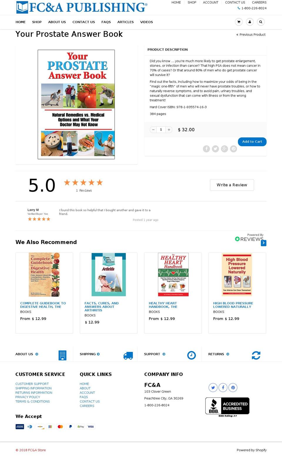 prostateanswerbook.com — Shopify storefront screenshot