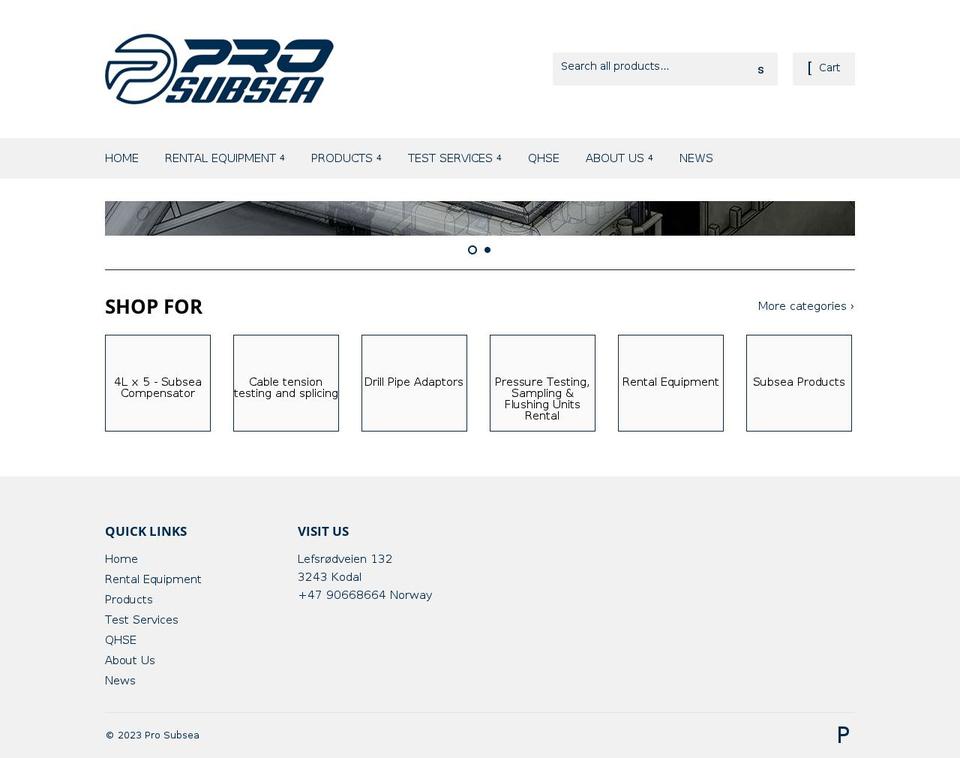 prosubsea.com shopify website screenshot