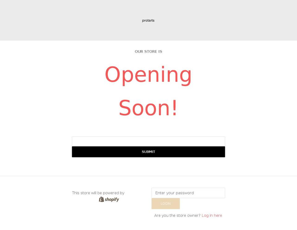 protarts.com — Shopify storefront screenshot