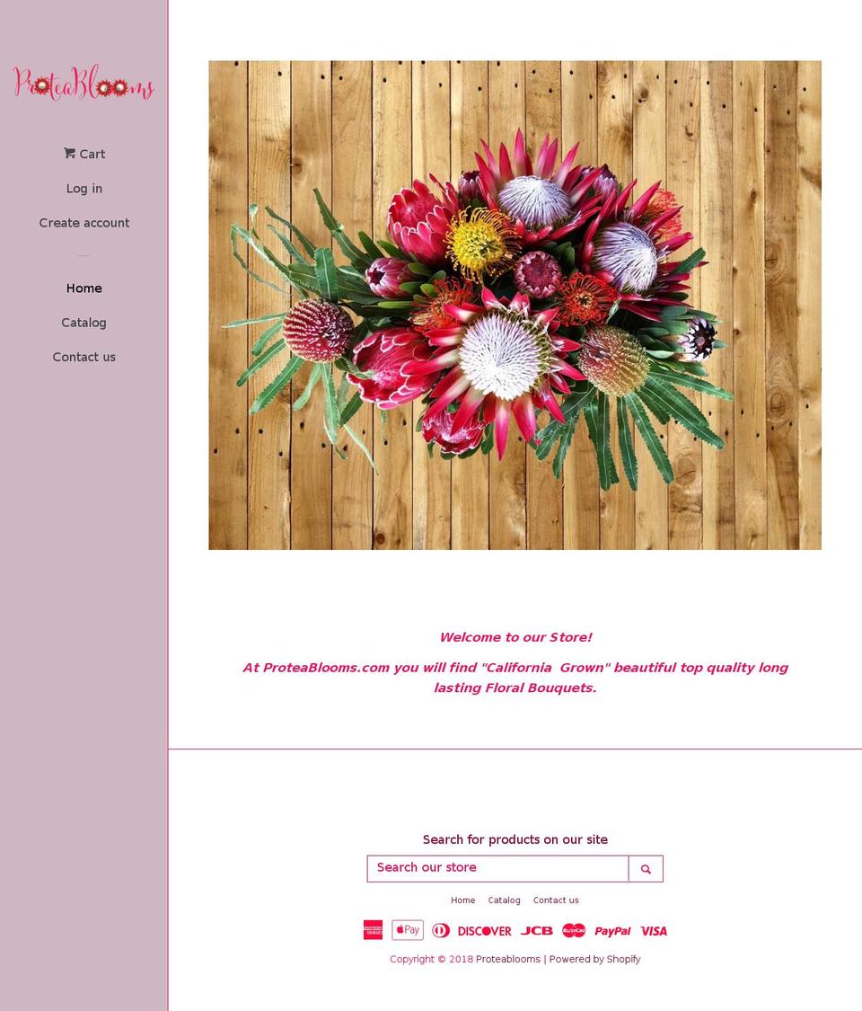 proteablooms.com — Shopify storefront screenshot