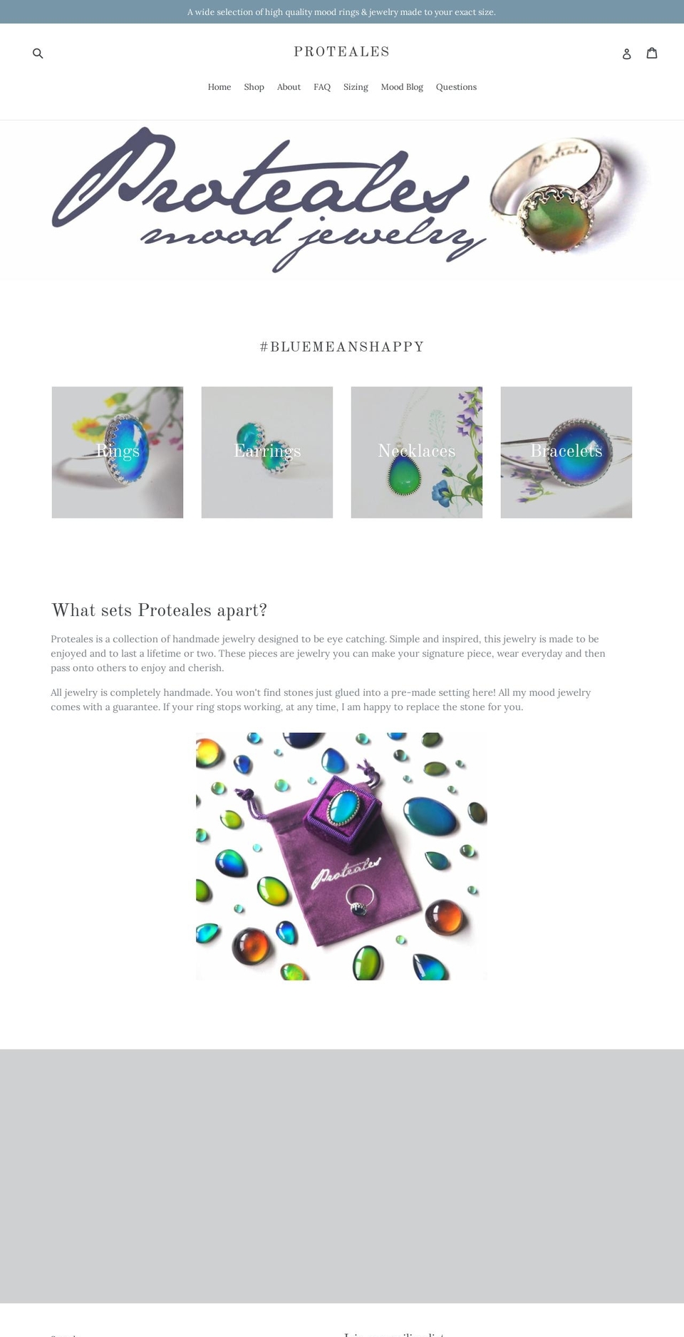 protealesmoodjewelry.com — Shopify storefront screenshot
