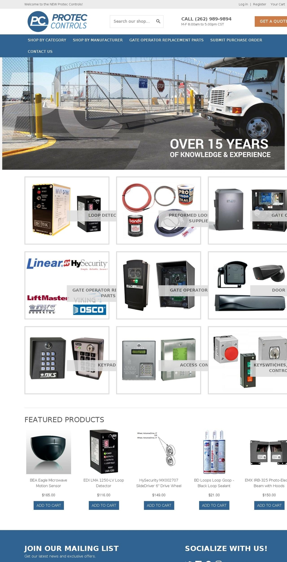 protecontrols.com shopify website screenshot