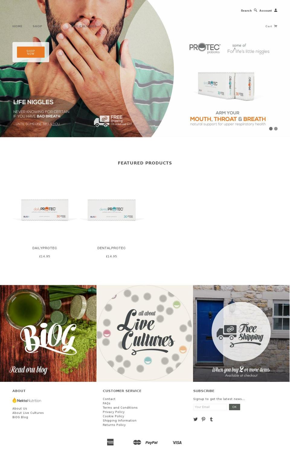 protecprobiotics.com — Shopify storefront screenshot