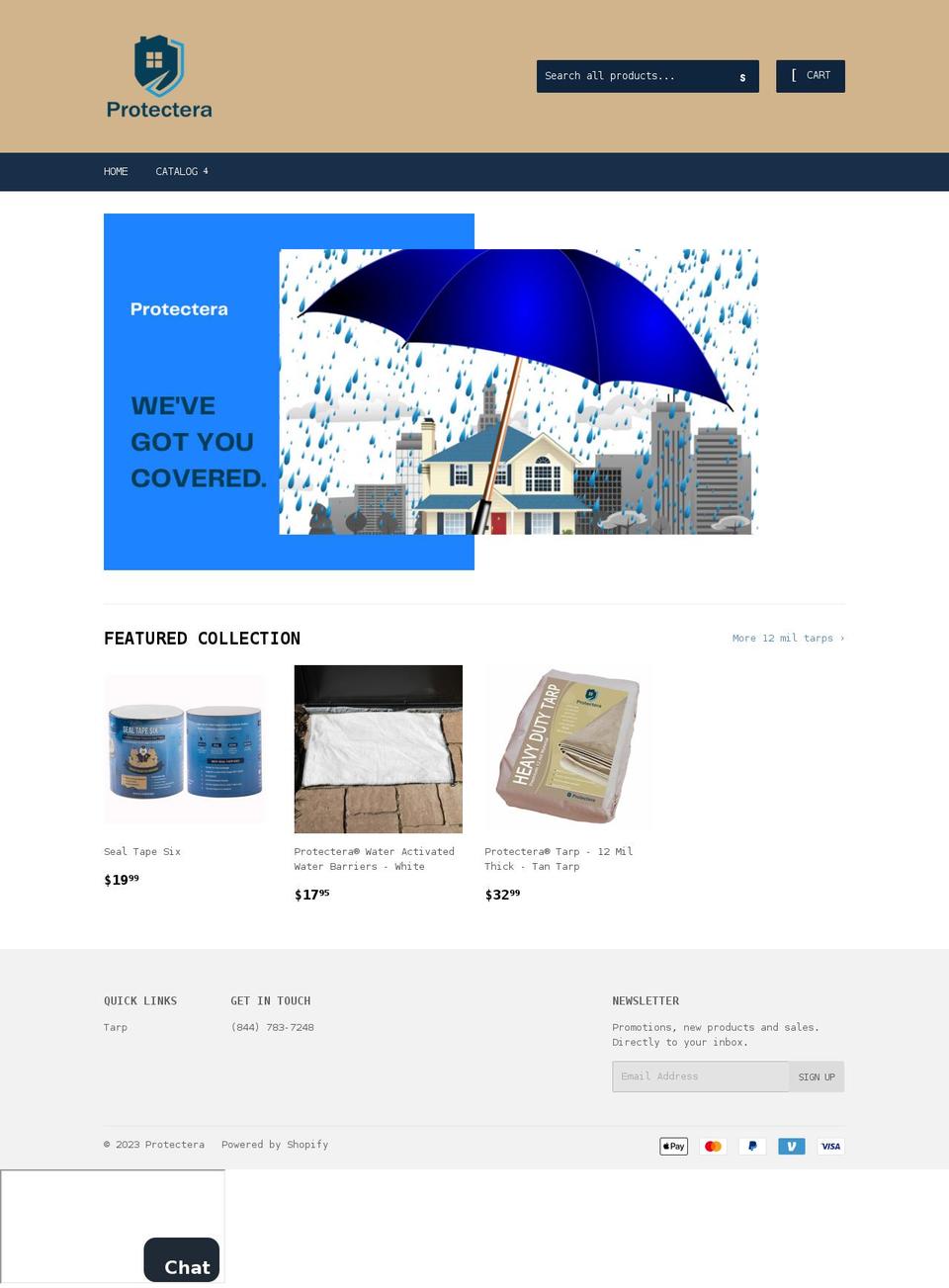 protecterasolutions.com shopify website screenshot