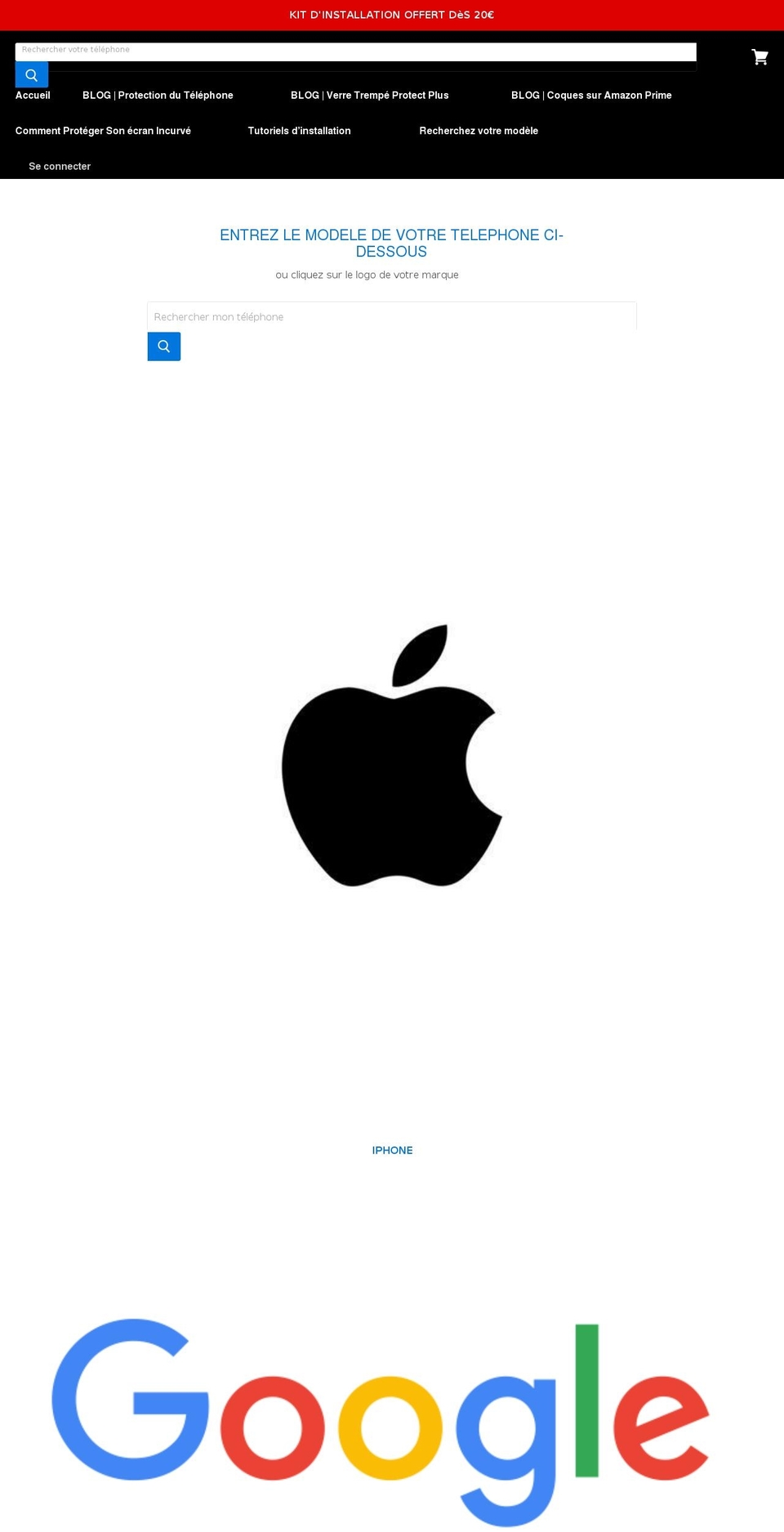 protectionecran.com shopify website screenshot