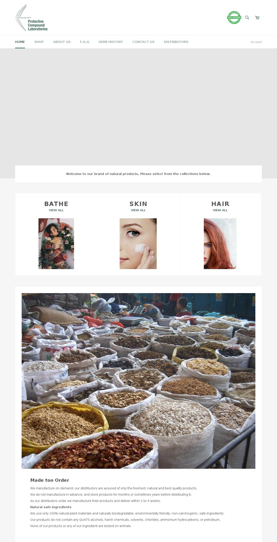 protectivecompoundlaboratories.com — Shopify storefront screenshot
