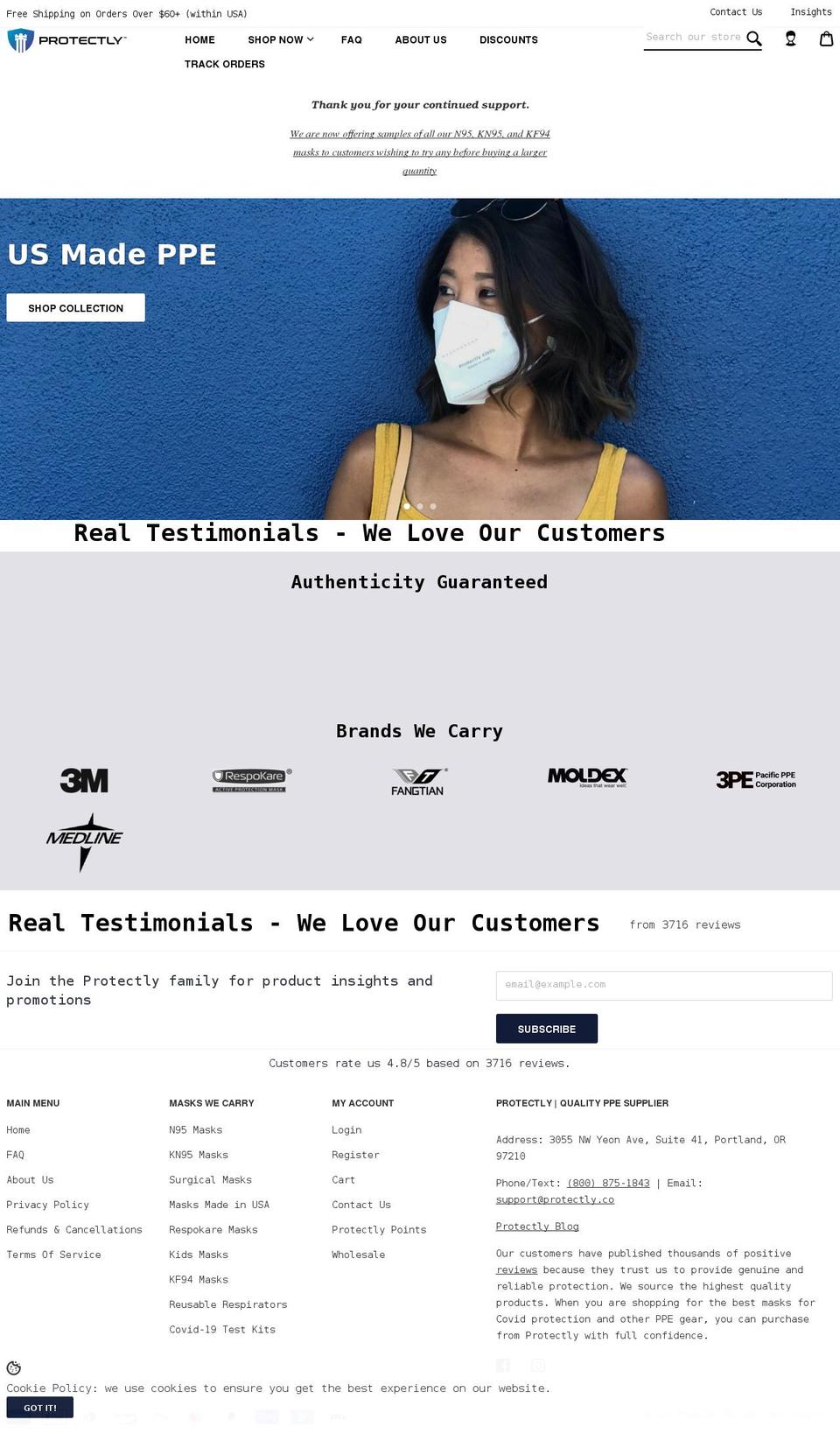 protectly.co shopify website screenshot