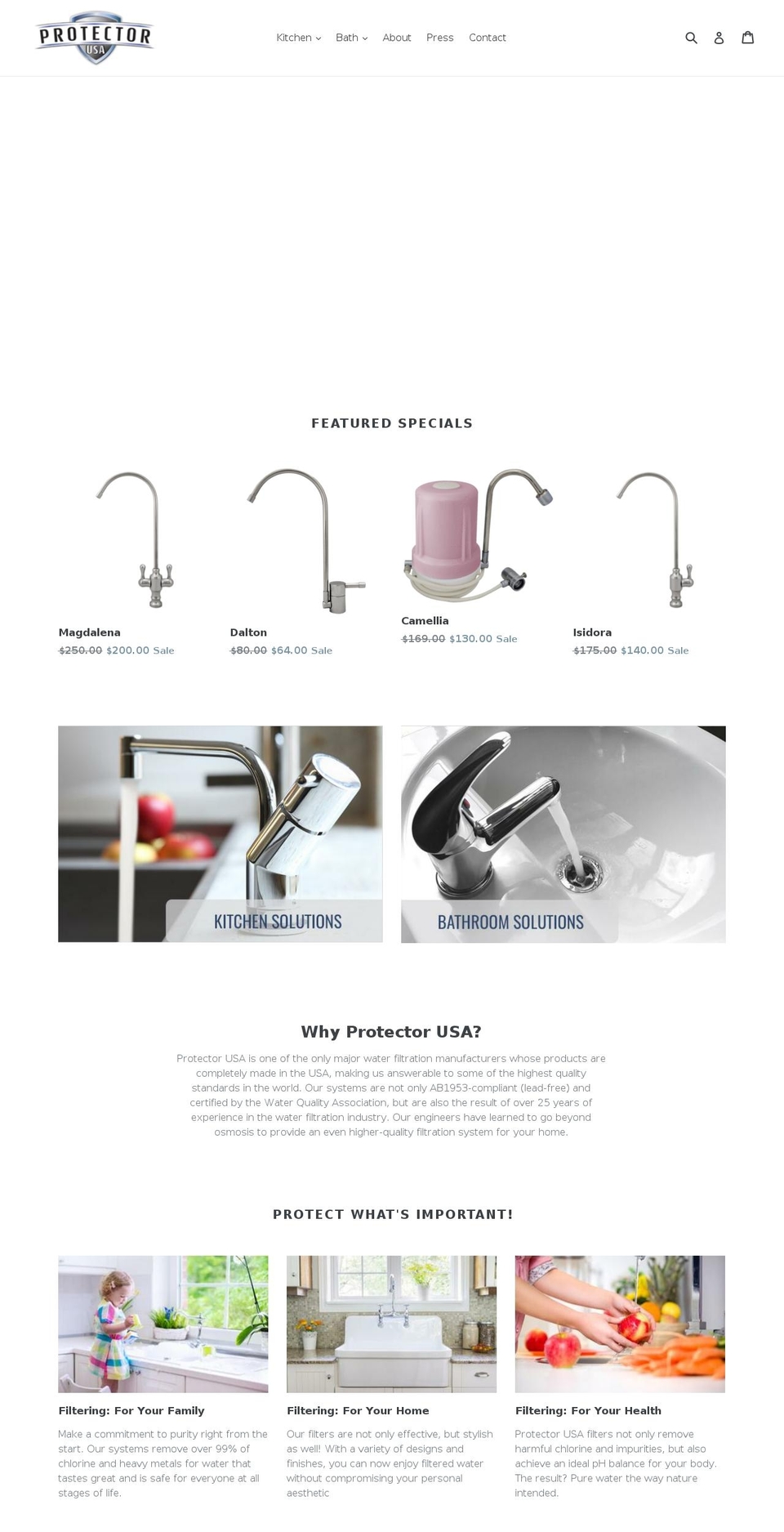 protectorwater.com — Shopify storefront screenshot