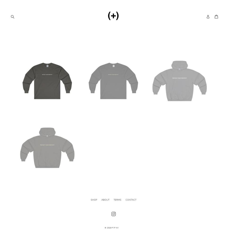 protectyourpositivity.com shopify website screenshot