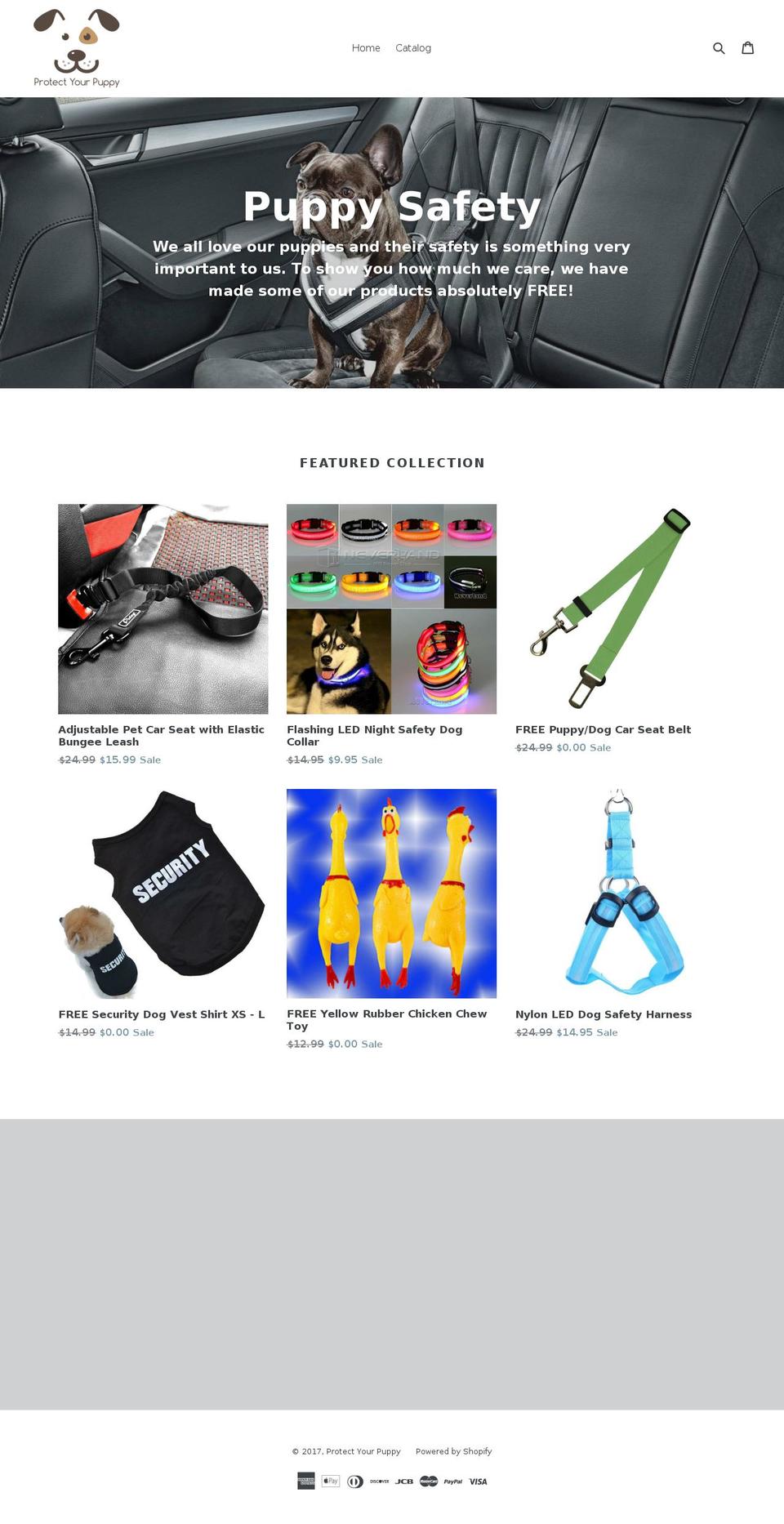 protectyourpuppy.com shopify website screenshot