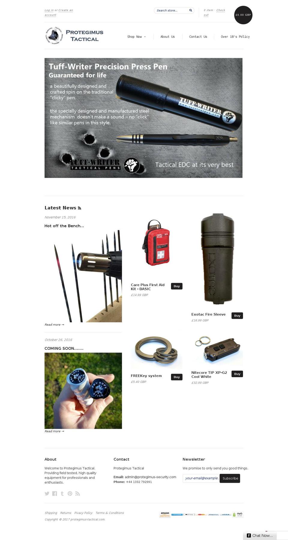 protegimus-tactical.com shopify website screenshot