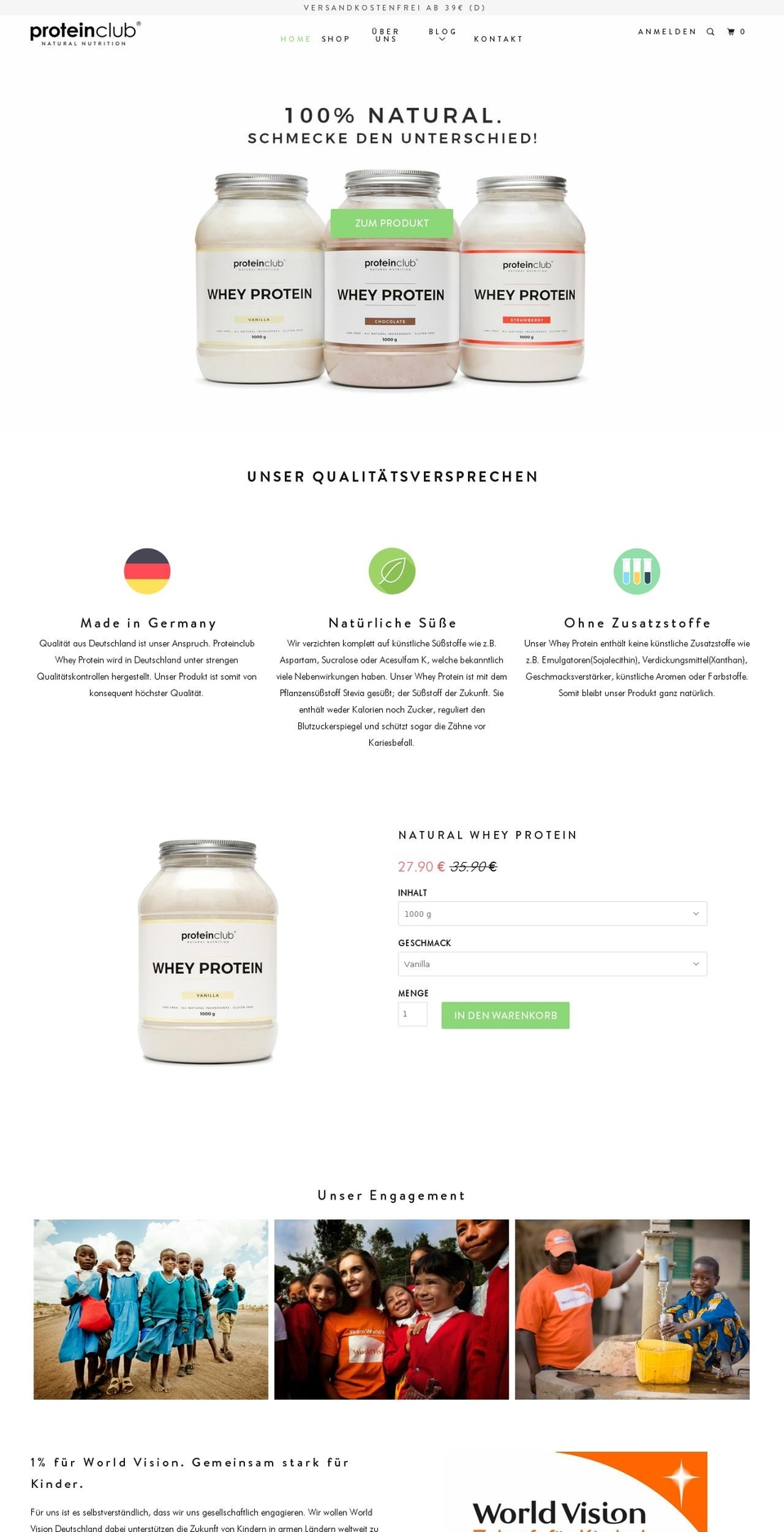 proteinclub.com shopify website screenshot