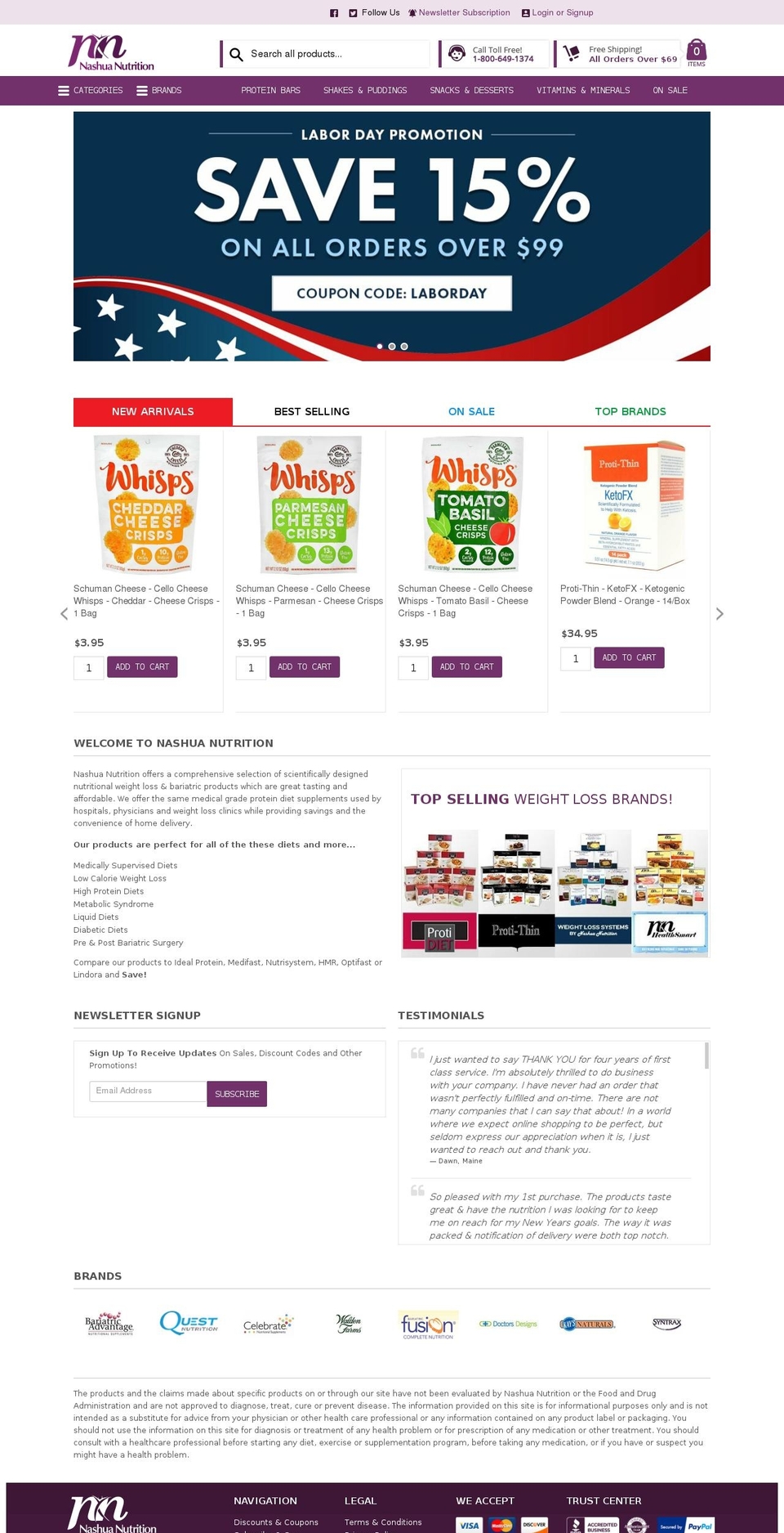proteindietcentral.com — Shopify storefront screenshot