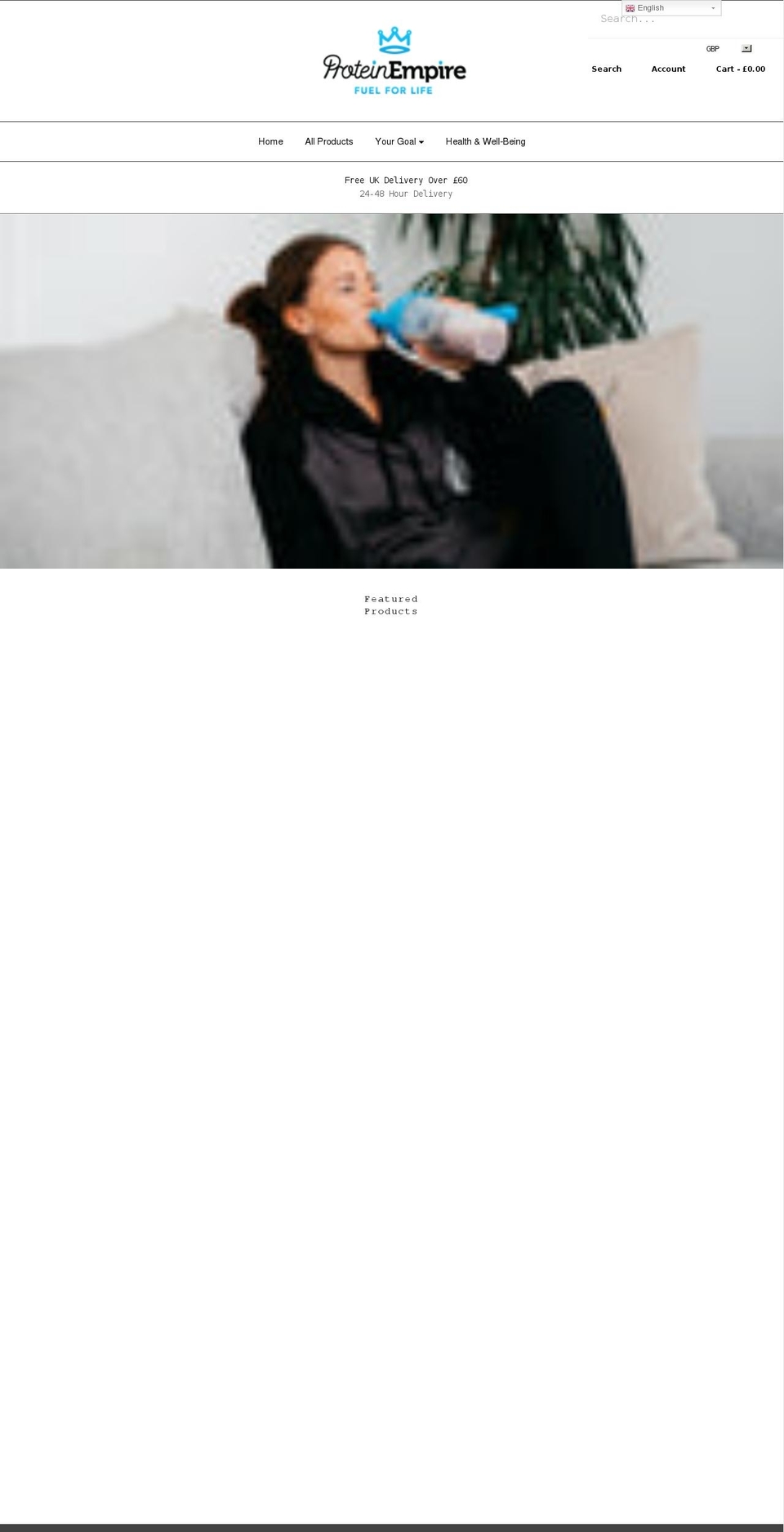 proteinempire.com shopify website screenshot