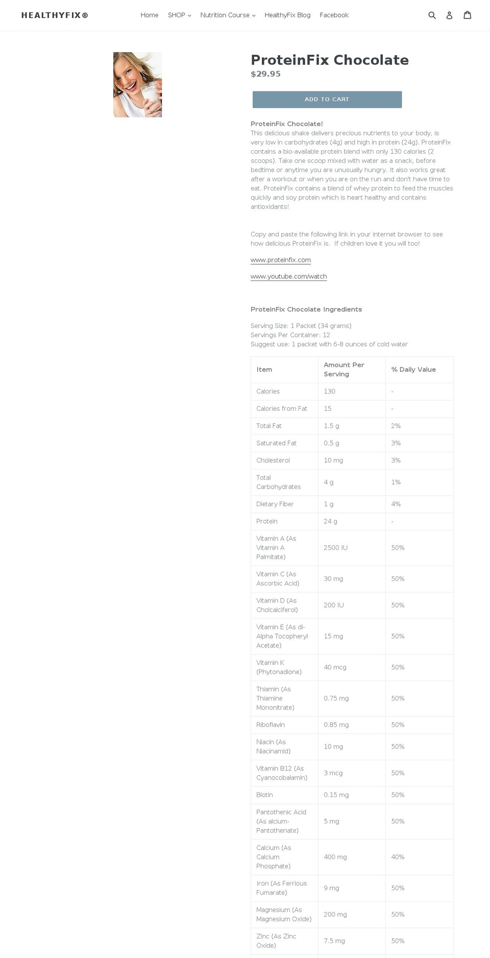 proteinfix.com — Shopify storefront screenshot