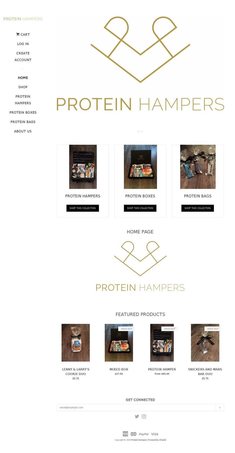 proteinhampers.co.uk shopify website screenshot