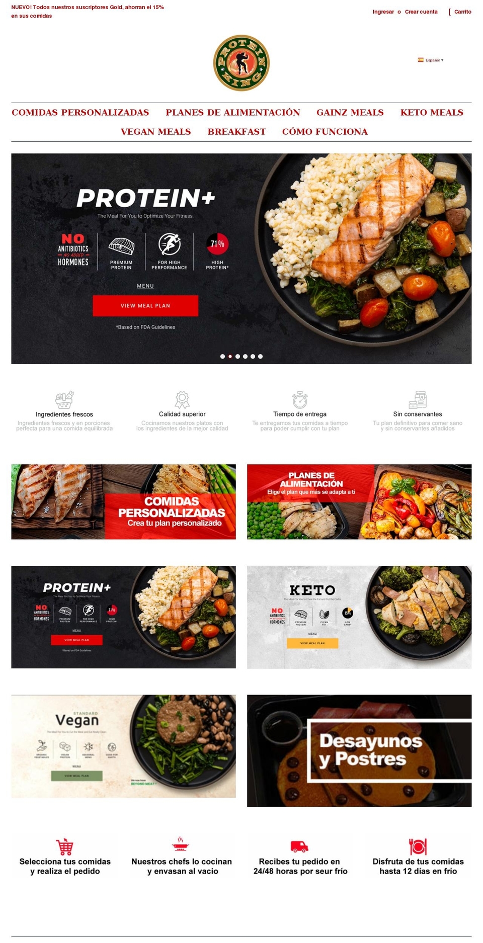 proteinkingmeals.com shopify website screenshot