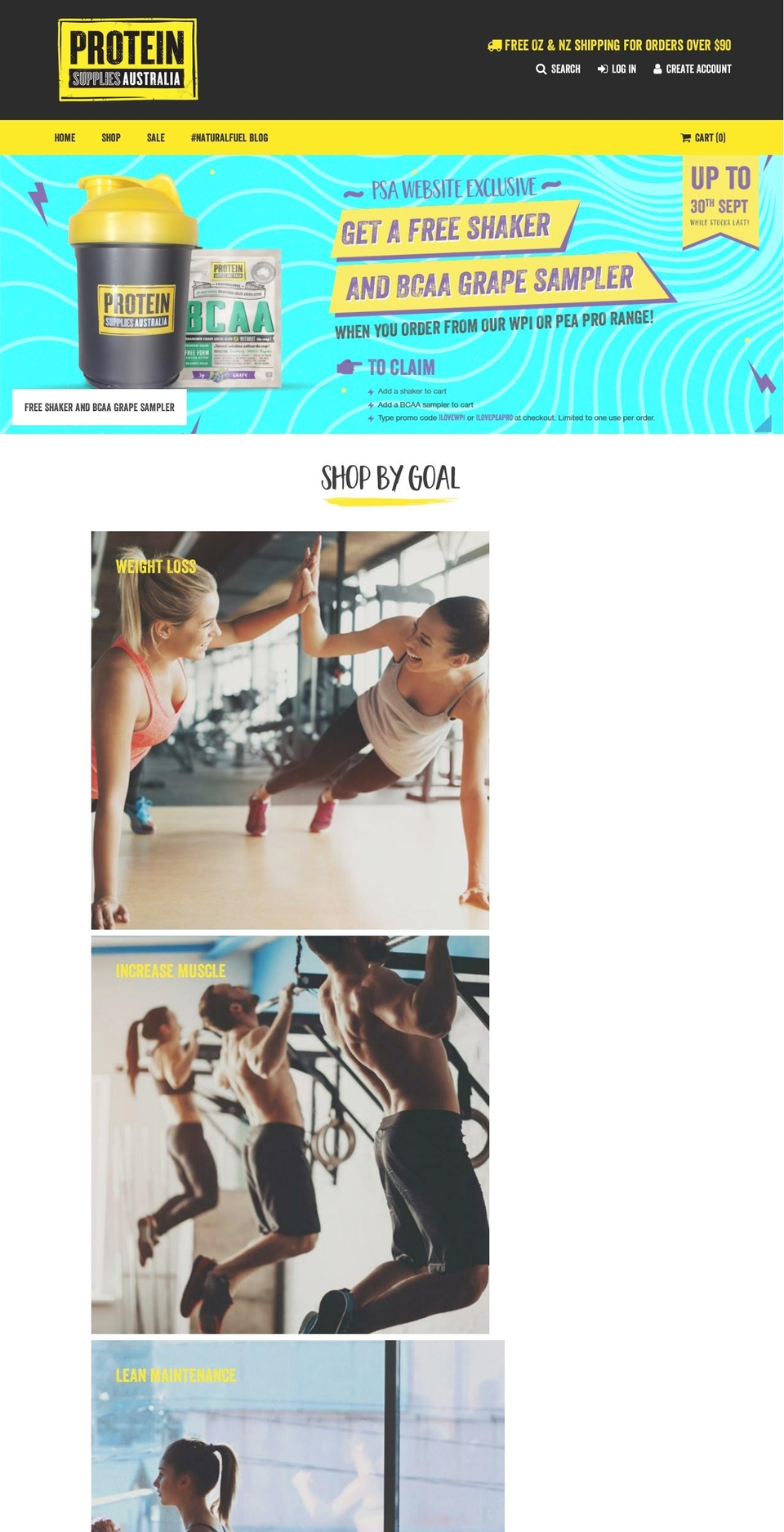 proteinsuppliesaustralia.com.au shopify website screenshot