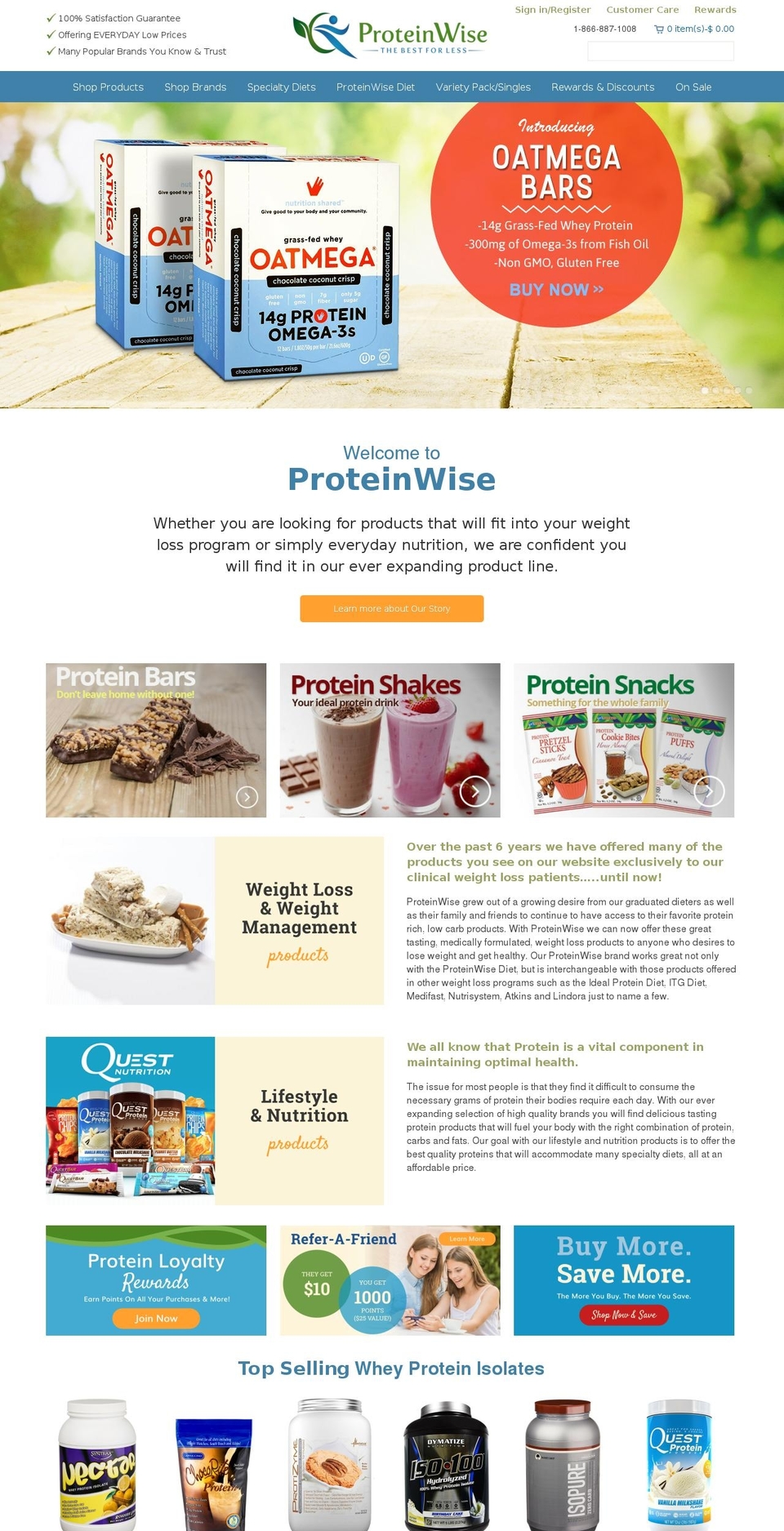 proteinwise.com shopify website screenshot