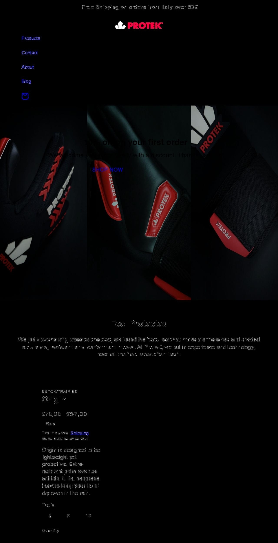 protekgloves.com shopify website screenshot