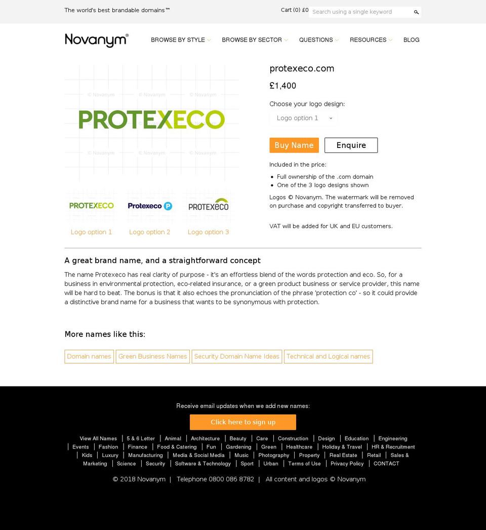 protexeco.com — Shopify storefront screenshot