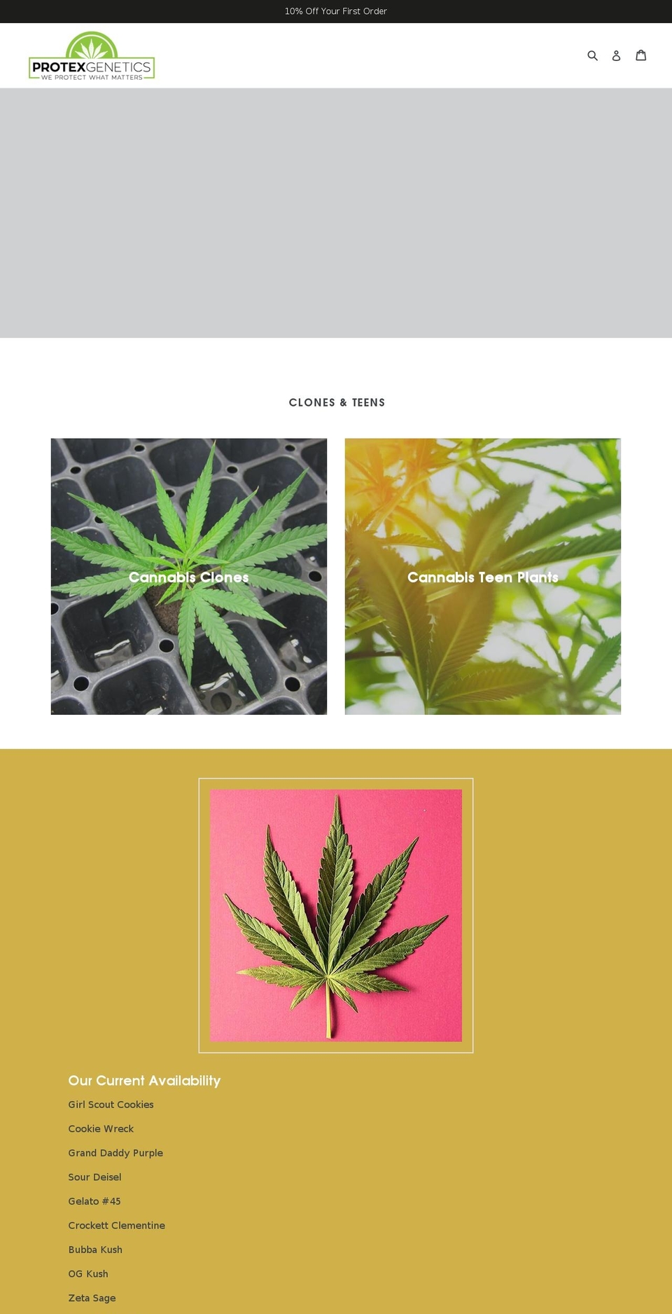 protexgenetics.com — Shopify storefront screenshot