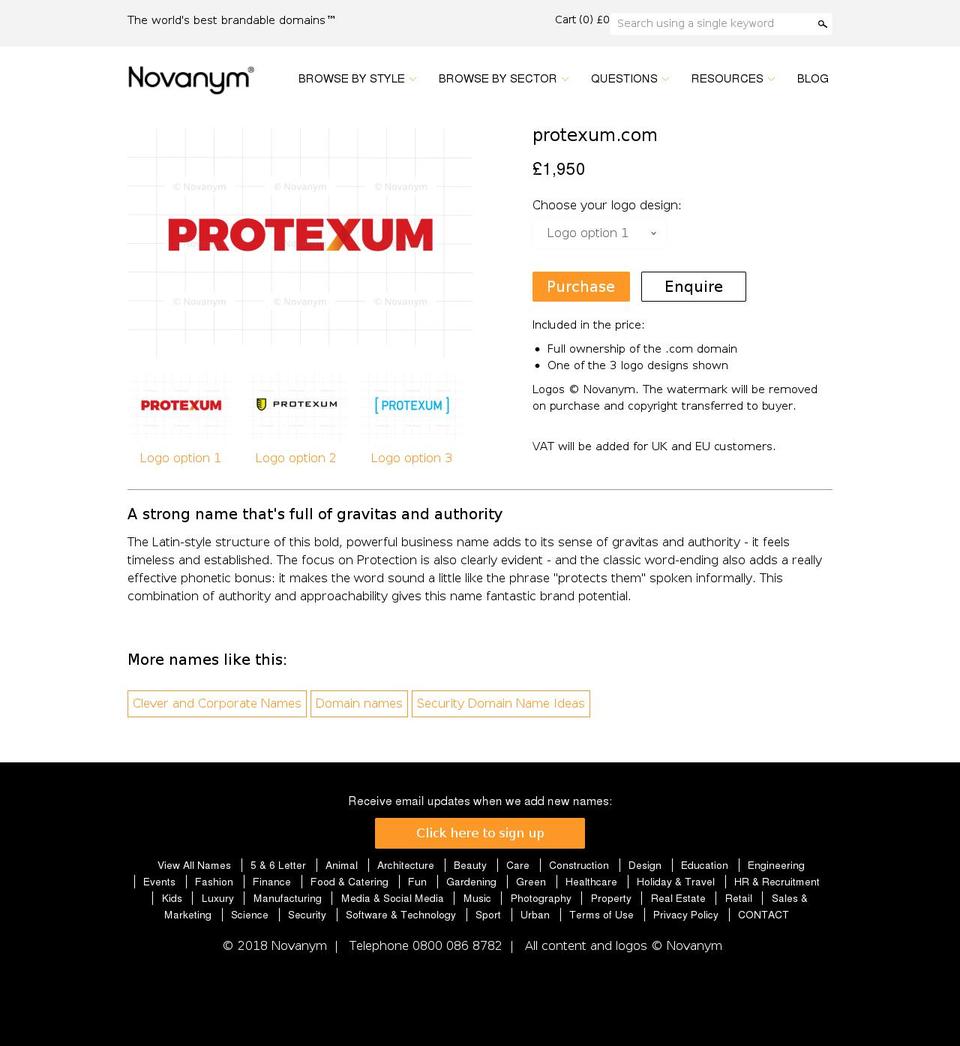 protexum.com — Shopify storefront screenshot